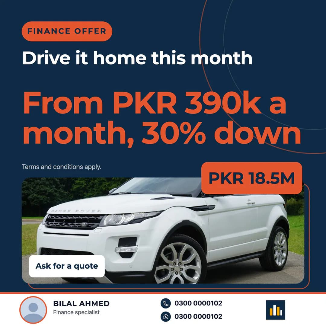 Finance offer template with finance specialist Bilal Ahmed