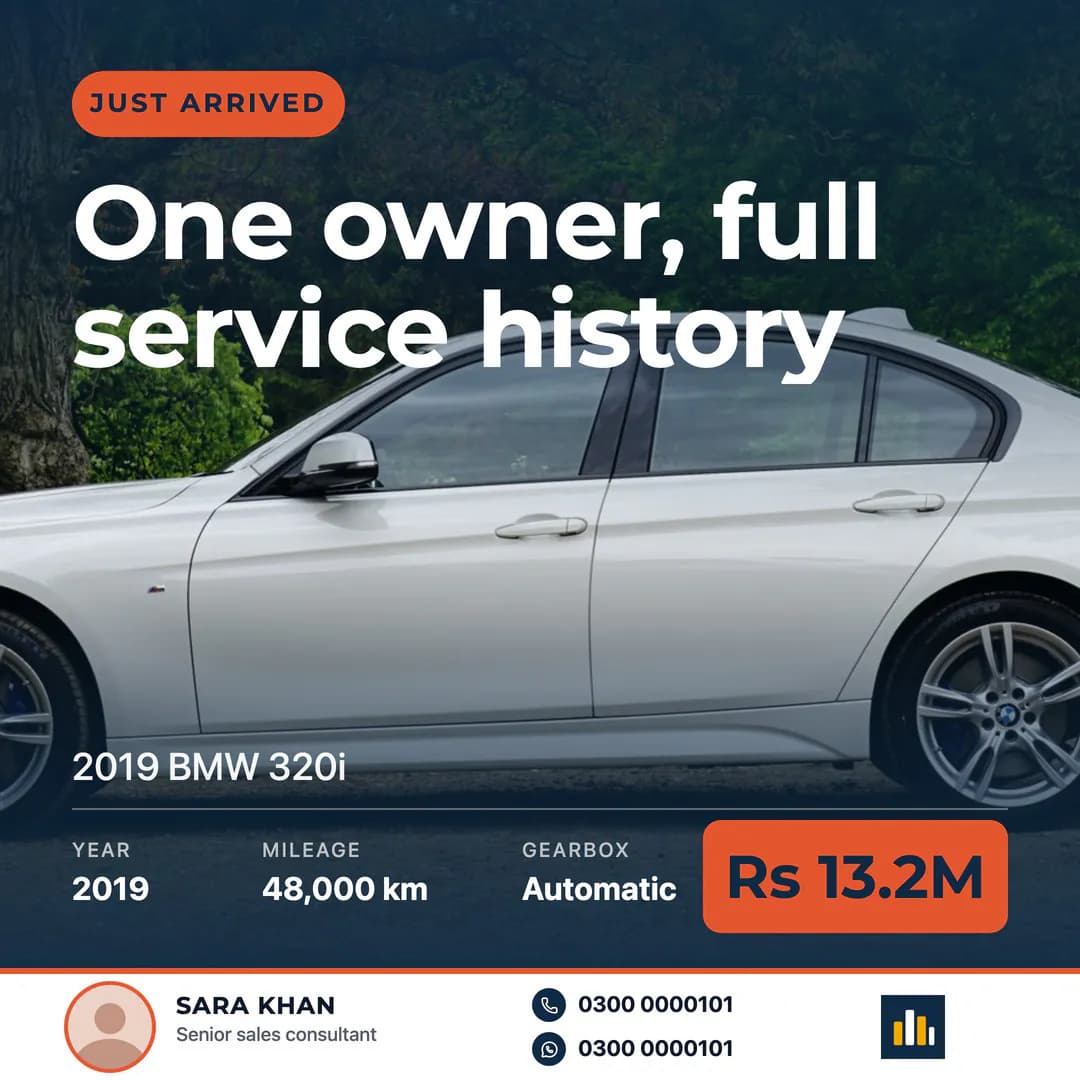 Just arrived template with sales agent Sara Khan’s contact details